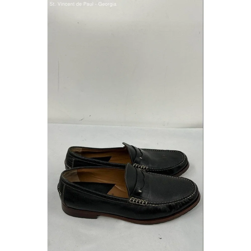 Johnston & Murphy Sheepskin Leather Black Solid Loafer Dress Shoe Men 13